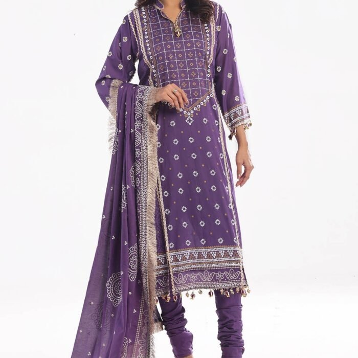 3 Piece Unstitched Embroidered Lawn Suit CL-52169