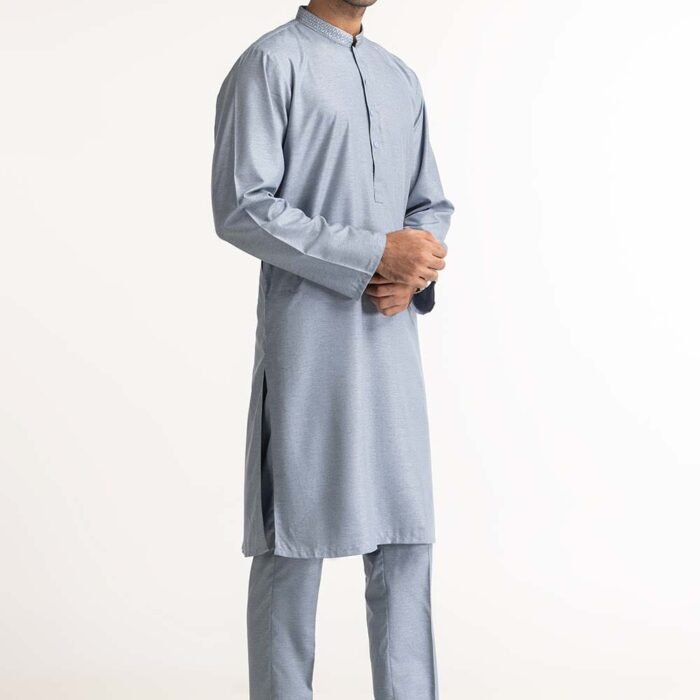 Blue Embroidered Kurta SK-E24-049