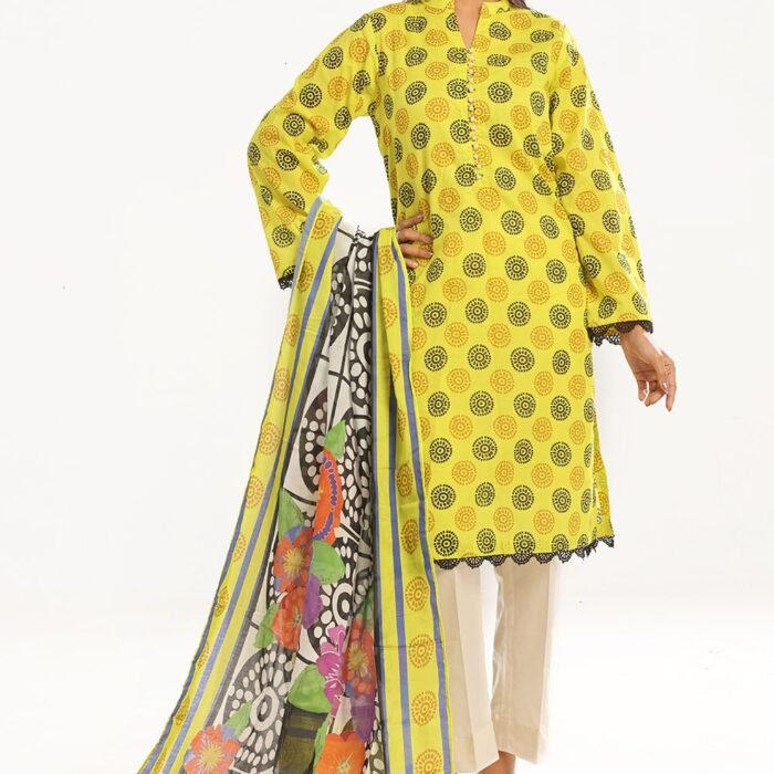 3 Piece Unstitched Printed Lawn Suit with Printed Lawn Dupatta CL-52457