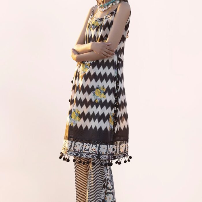 2 Piece Unstitched Embroidered Printed Lawn Suit TL-42115