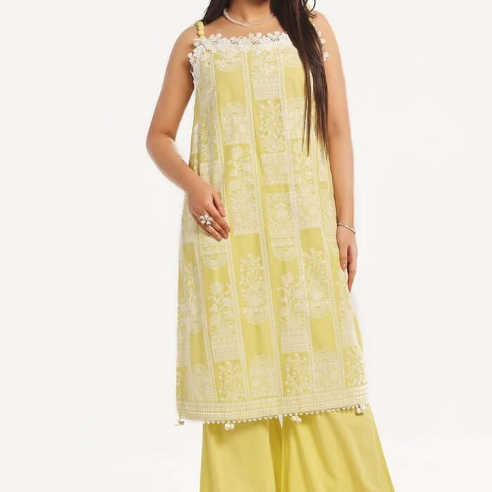 2 Piece Unstitched Embroidered Lawn Shirt with Dyed Trouser TL-52088