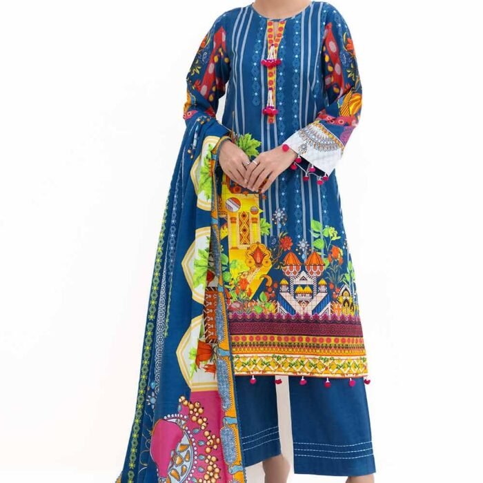 3 Piece Unstitched Printed Light Khaddar Suit K-42006 L