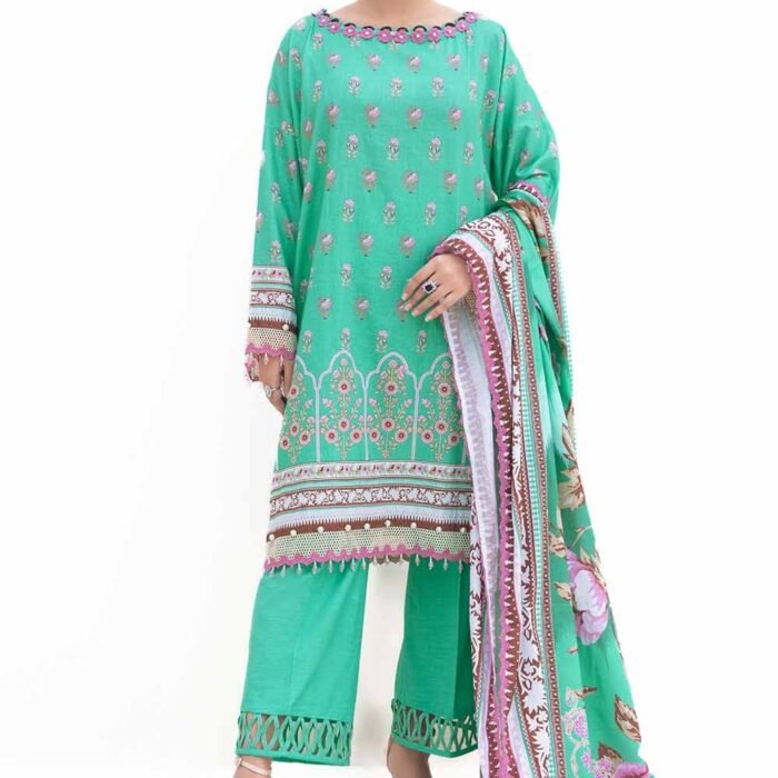 3 Piece Unstitched Printed Light Khaddar Suit K-42007 L