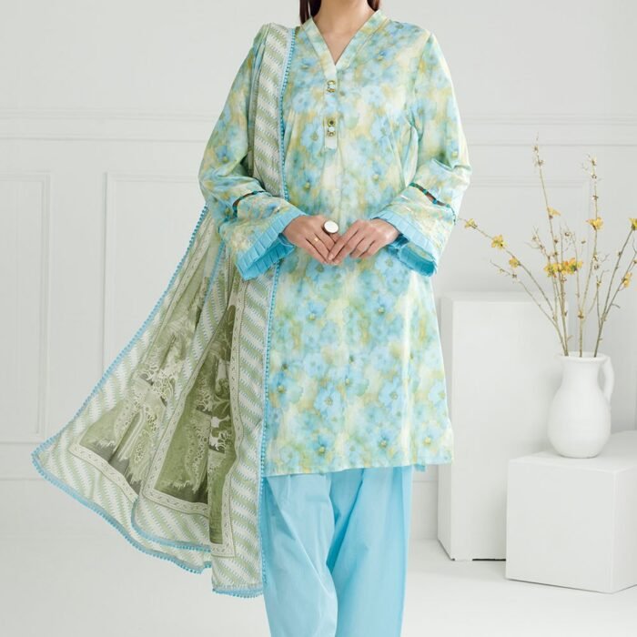 3 Piece Unstitched Printed Lawn Suit with Printed Lawn Dupatta CL-52379