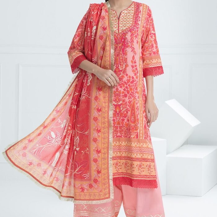 3 Piece Unstitched Printed Lawn Suit CL-52090