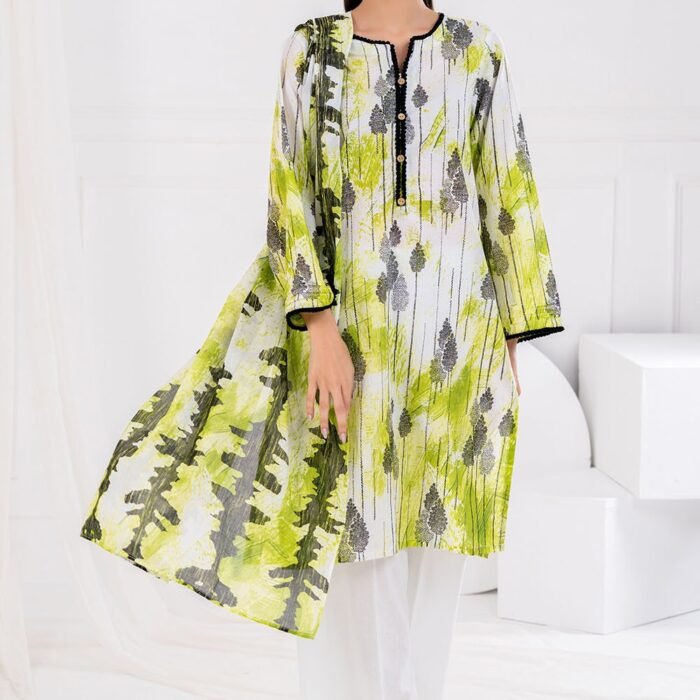 3 Piece Unstitched Printed Lawn suit CLP-52039